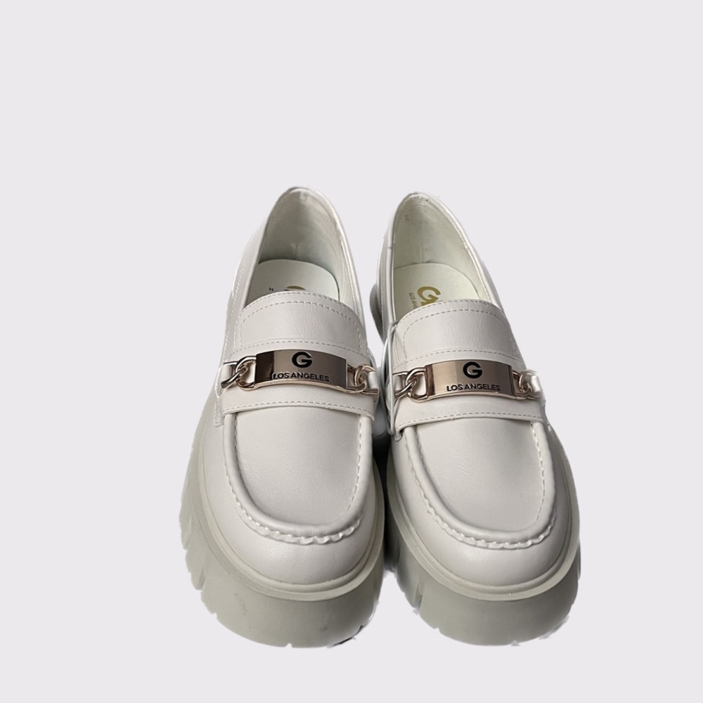 GBG Los Angeles White Platform Slip On Chunky Loafers - Picture 4 of 4
